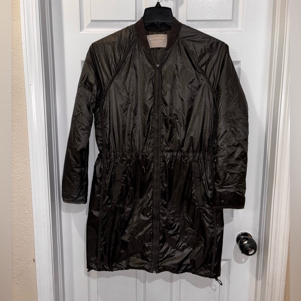 Athleta PrimaLoft Mountain Summit Shell Olive Green Insulated Parka Jacket  S‌